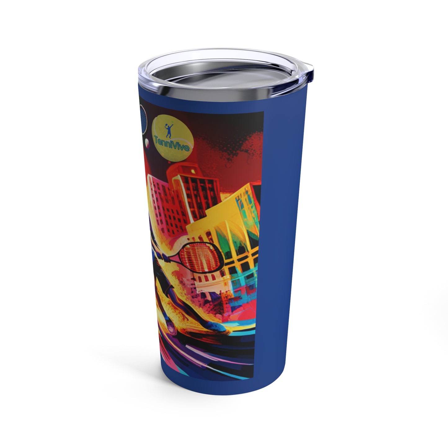 TenniVive Stainless Steel Tumbler 20oz. Designed for the Active Lifestyle of Racket Sport Enthusiasts.