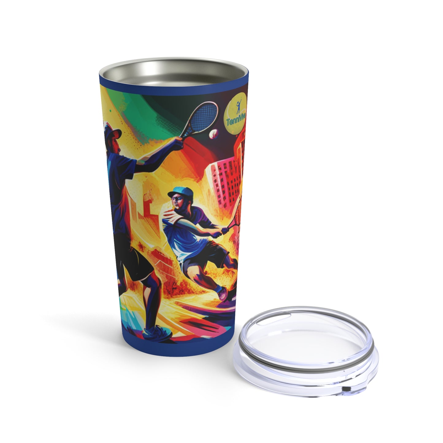 TenniVive Stainless Steel Tumbler 20oz. Designed for the Active Lifestyle of Racket Sport Enthusiasts.